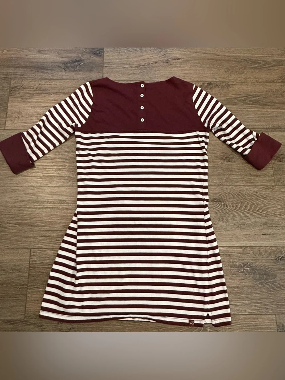 Garb Girls' Maroon & White Striped Casual Dress with A&M Aggies Logo